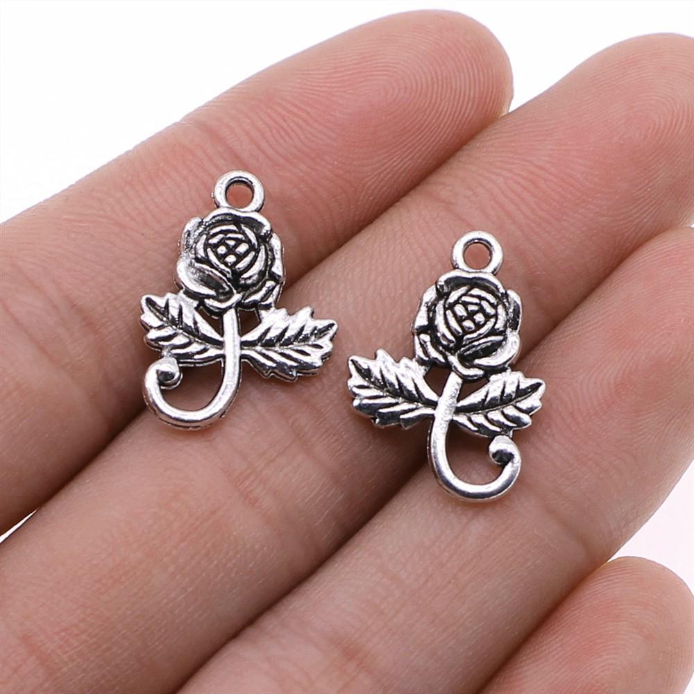 20 Stück Blumenanhänger Antiksilberfarbe Sonnenblumenanhänger Schmuck DIY Gänseblümchen-Anhänger Für Armbandherstellung