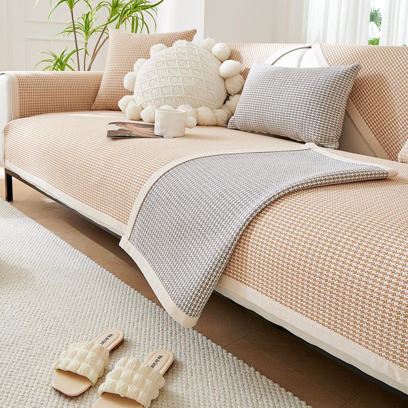 Cotton Sofa Cushion Four Seasons Universal Non-Slip Fabric Linen Coarse Cloth Modern Simple Cover Cover Backrest Cover Towel Cushion
