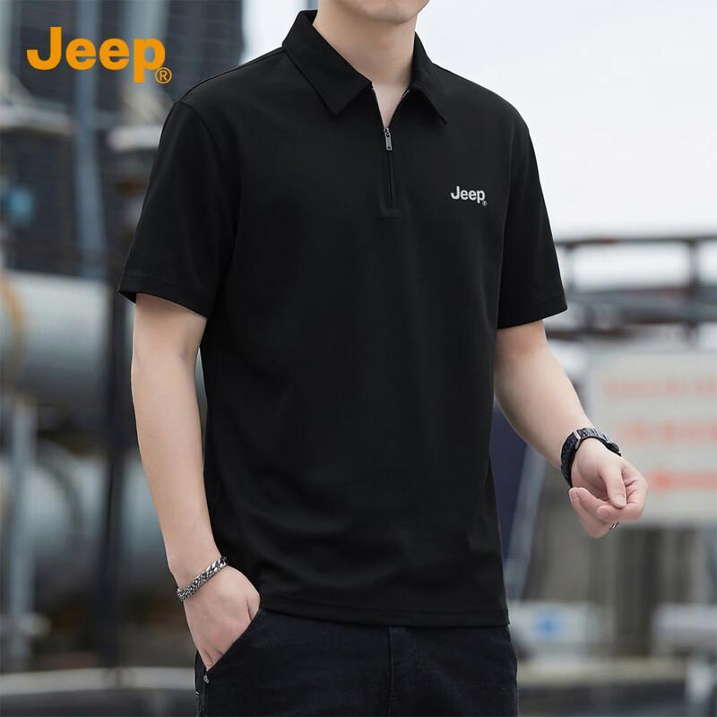 

Мужская футболка-поло JEEP с молнией на половину M
