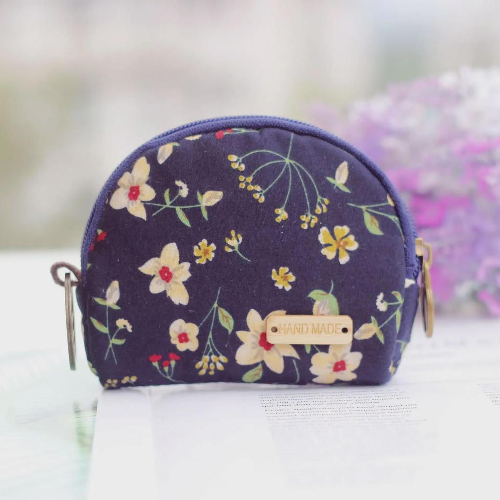 Geldbörse im pastoralen Stil mit Blumenmuster – kleine Stofftasche für Mädchen