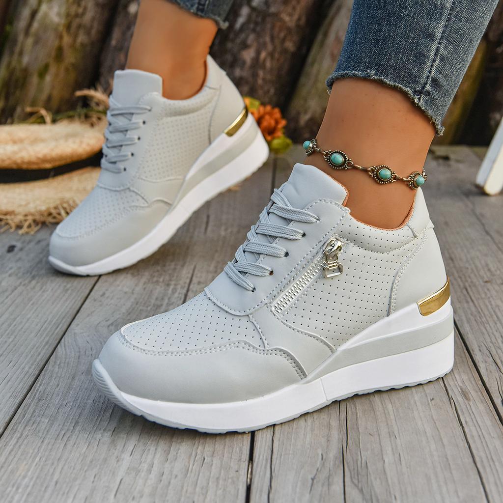 Women Sneakers Plus Size Fashion Wedges Sneakers Women Lace Up Platform Sports Shoes Woman Lightweight Non Slip Casual Shoes