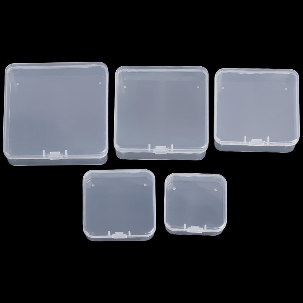 Square Round Plastic Transparent Storage Box Small Items Sundries Organizer Case Jewelry Beads Container Box Tools Accessories