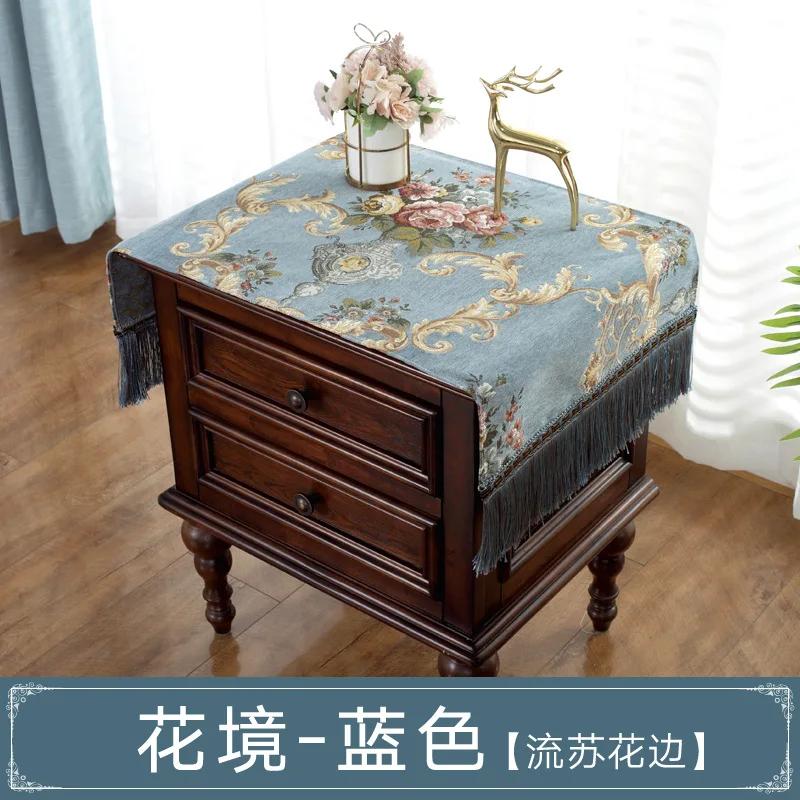 

European Jacquard Tablecloth Tassel Flag Dust Cover Dining Table Cover Embroid Tea Table Cloth Lace TV Cabinet Cover 40x80cm