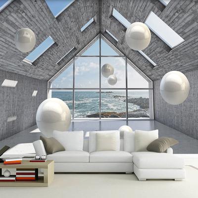 Carta da parati fotografica dello spazio astratto 3d Espandi lo spazio Carta da parati tridimensionale della sfera Sfondo murale Soggiorno Divano TV Sfondo murale
