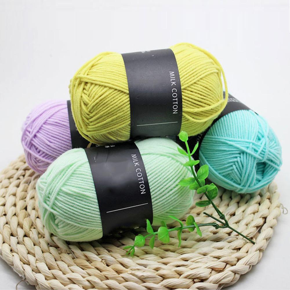 Milk Cotton Yarn 4 Strand Combed Fiber Milk Cotton Medium Fine Yarn Handmade Knitted Sweater Scarf DIY Material Bag