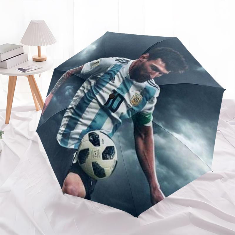 Messi Football Folding Umbrella Durable 8 Paraphenoid Bones Umbrella Gift Umbrella