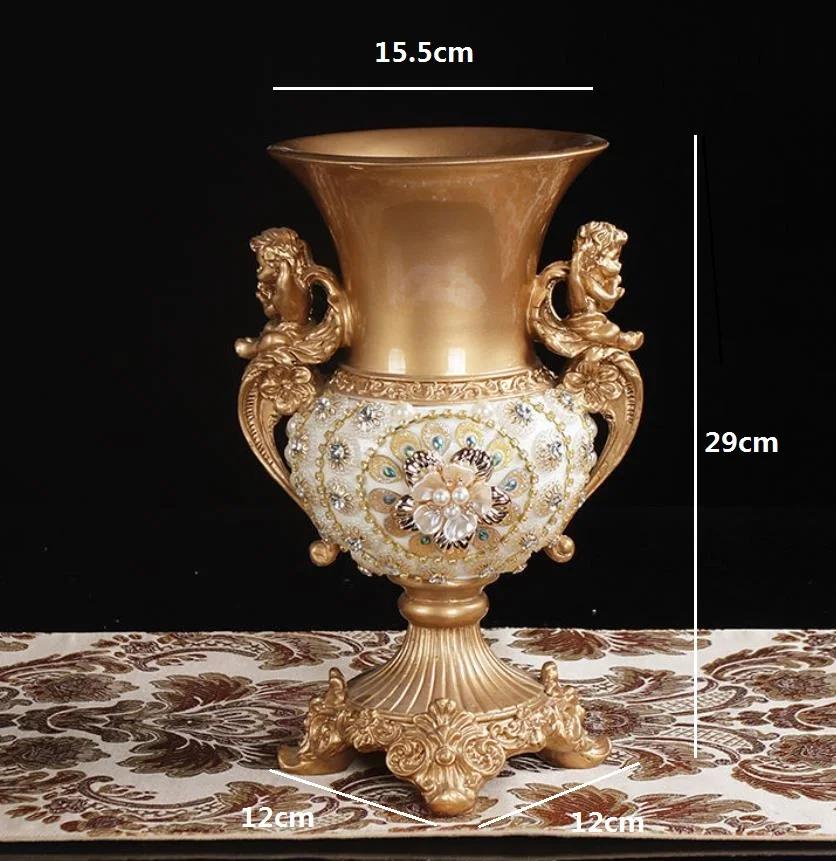 

30СМ Европейская смоляная ваза Стереоскопическая композиция из сухоцветов Качающаяся тарелка Украшения для гостиной при входе Домашний декор