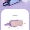 Candy Color Handheld Large Capacity Pen Bag Double Zipper Student Stationery Bag Multifunctional Pencil Case