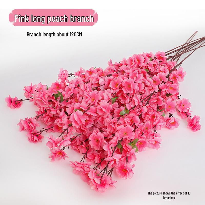 Silk Peach, Plum, and Cherry Blossom Arrangement – Indoor Floor Decoration
