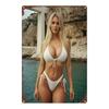 Metal Sign Beach Girl Iron Art Wall Decor  D Flat Durable Metal Plaque for Bar Bedroom Kitchen Home X Inch