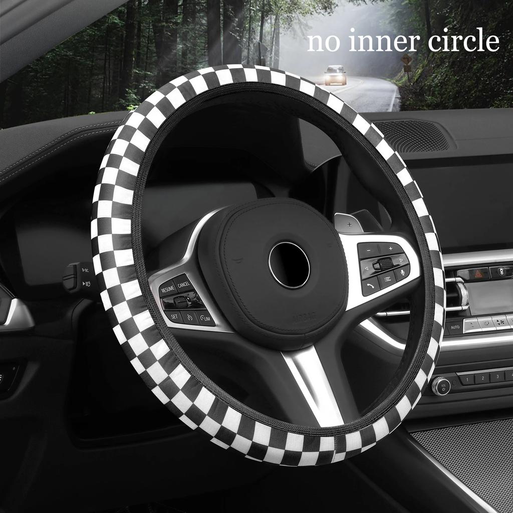 Car Steering Wheel Cover Advanced Sense Fashion Lattice No Inner Ring Breathable Non-slip Handlebar Cover Universal