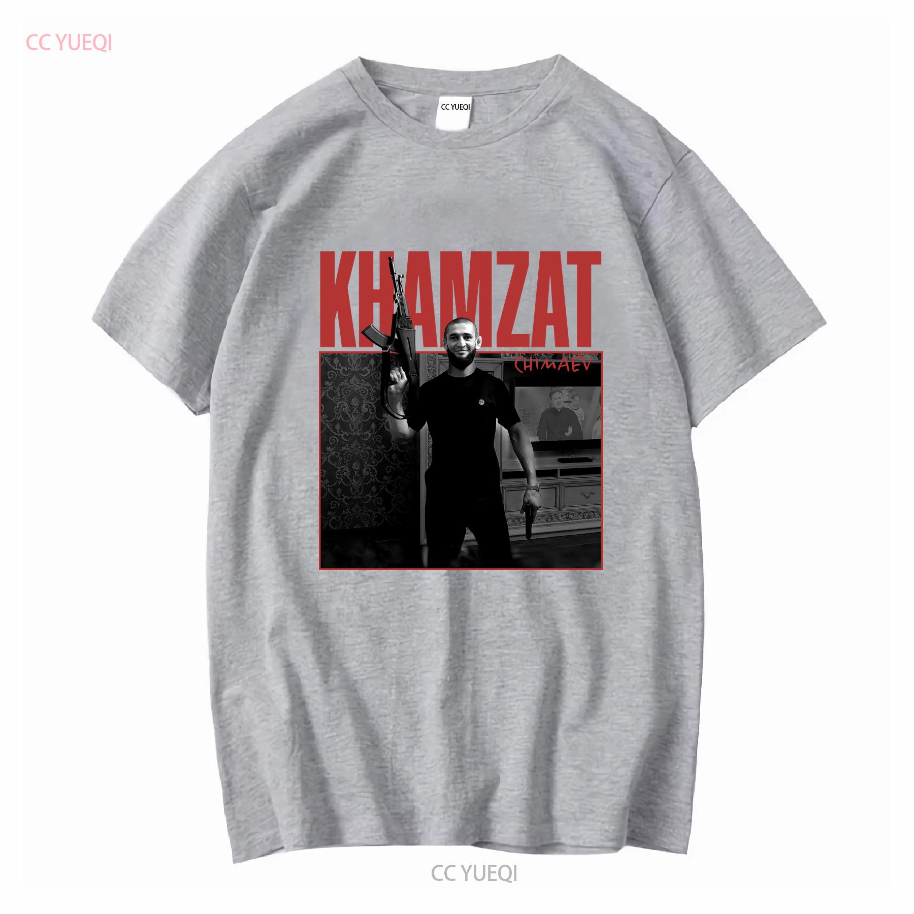 Limited khamzat chimaev T Shirt Vintage 90s Grapic mixed martial artist vintage Washed streetwear fashion Versatile Slightly S