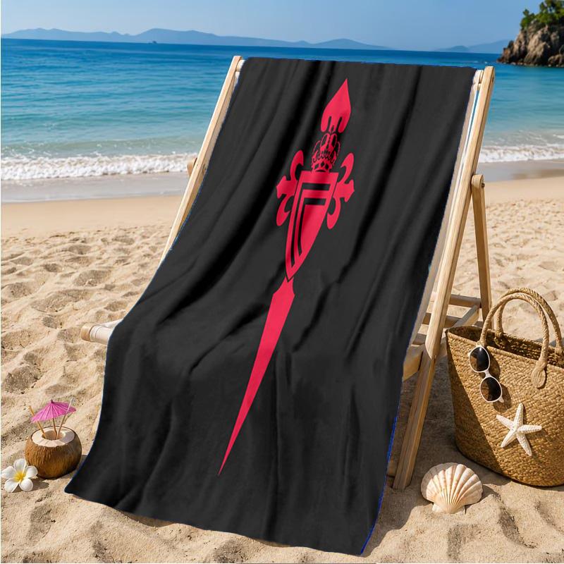 Celta Vigo Crest Beach Towel Microfiber Beach Towel, Lightweight and Quick-Dry, for Summer Travel, Swimming Pool Fan Birthday Gift