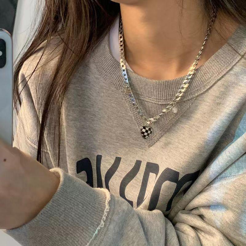 New pearl necklace women's light luxury niche versatile sweater collarbone chain premium love butterfly pendant