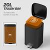 20L Modern Boxy Metal Home Kitchen Bin Black