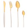 Matte Gold Dinnerware Set 304 Stainless Steel Cutlery Flatware Set Grey Gold Knife Fork Spoon Teaspoon Tableware Set
