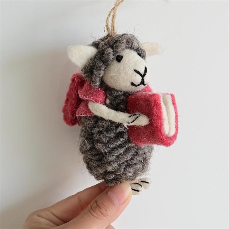 Handmade Wool Felt Animal Keychain Ornament
