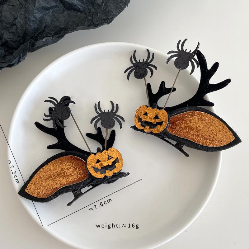 New Halloween Hair Accessories: Pumpkin, Bat, Spider & Skull Hair Clips for Women & Children Stage Performances