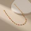 Gold Boho Rainbow Rhinestone Anklet for Women Summer Beach Beads Foot Chain Vocation Jewelry Gifts