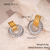 GEMCHIC Damen 18K Gold Plated Zweifarbig Edelstahl Creolen Minimalistisch Geometrisch Modeschmuck