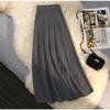 Knitted Skirt for Women In Spring and Autumn Mid Length High Waisted A-line Skirt Pleated Skirt