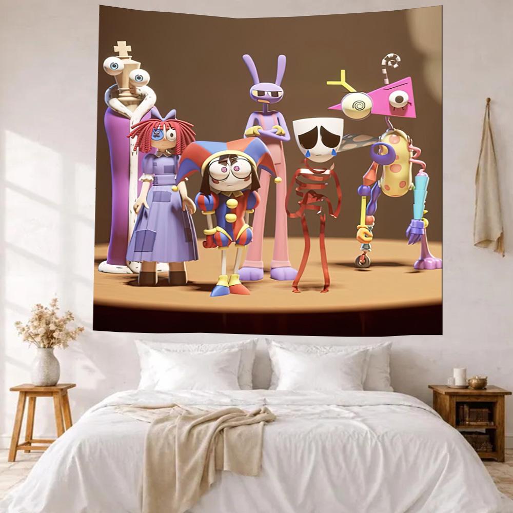 Digital Circus2 Wall Decor Tapestry Art For Pet Memorial Birthdaywedding Party Backdrop Family Gift