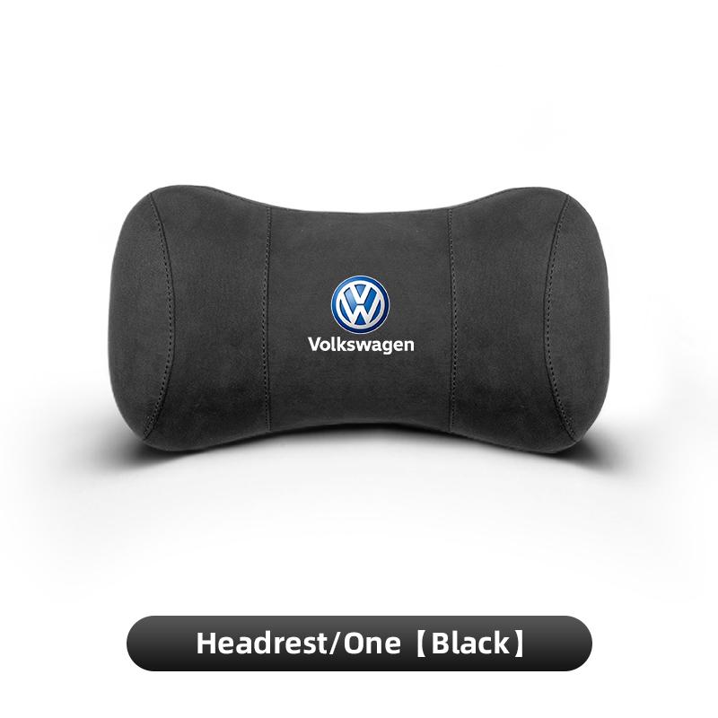 Car Seat Safety Headrest Pad Auto Emblem Neck Pillow For VW Golf Polo Tiguan Touran Jetta Passat CC T5 GTI Arteon T-Cross Beetle Zl9