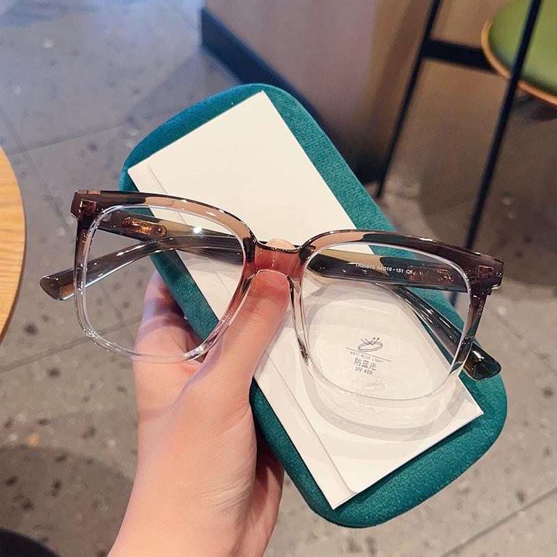 Internet-Promi-Mode Großrahmen Schwarzer Rahmen Gesichtsschlankend Kein Make-up TR90 Brillengestell Kann mit Sehstärke verglast werden