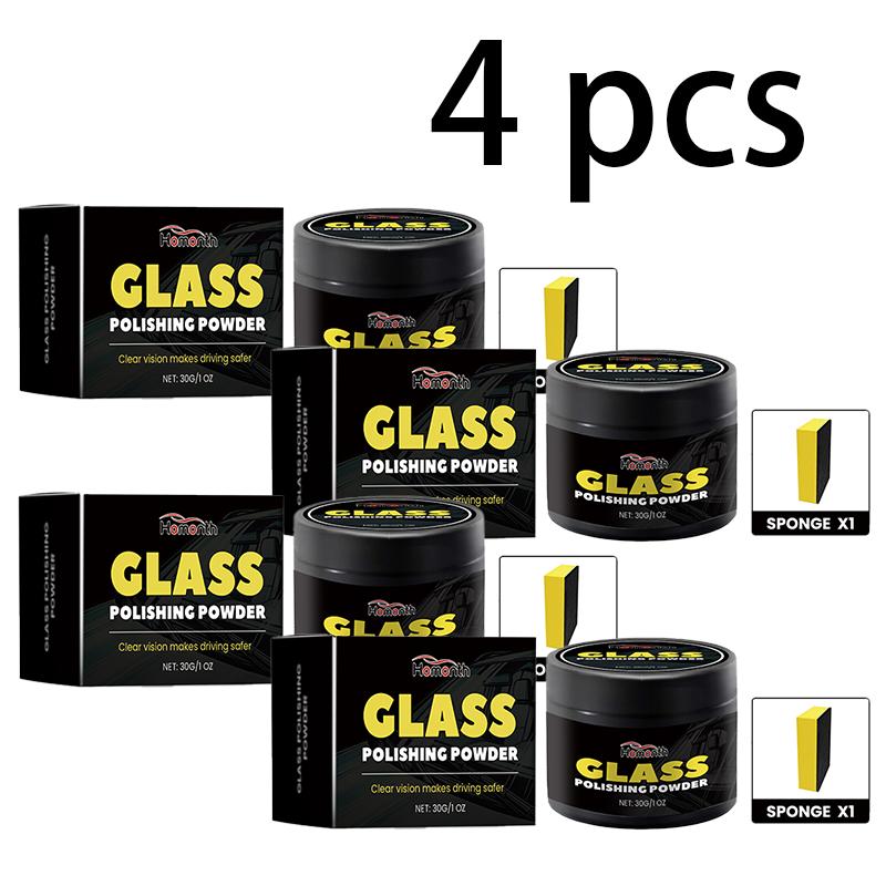 Homonth Prášek na leštění autoskel Leštění a čištění olejového filmu na čelním skle auta Prášek na čištění skla auta