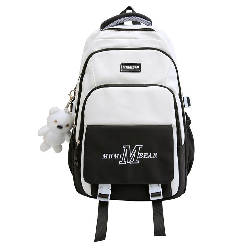 

Женский рюкзак большой емкости, студенческий школьный рюкзак, мужской уличный дорожный рюкзак с буквенным принтом чёрный