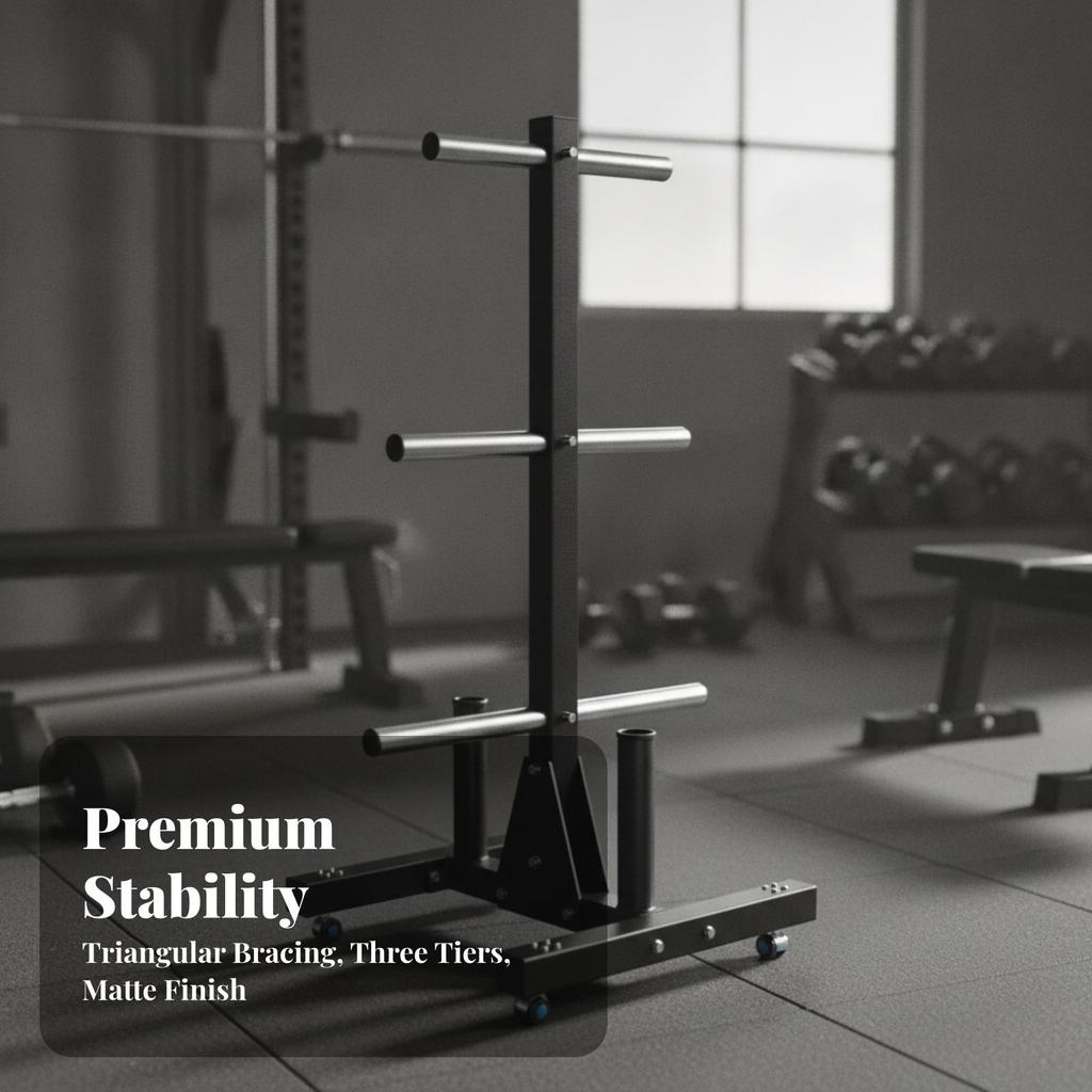 Barbell Plate Storage Rack Universal Weight Safeguarding for Home Gym