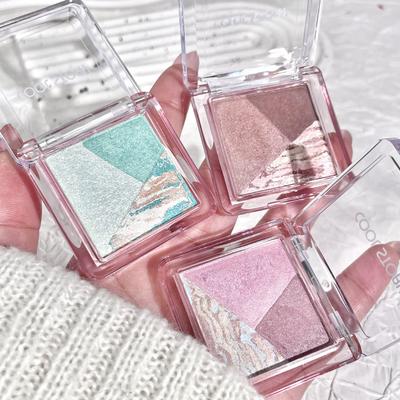3-color Caramel Chocolate Eyeshadow Palette Pearlescent Whitening Mini Eye Shadow Palette Waterproof Glitter Powder Set Portable