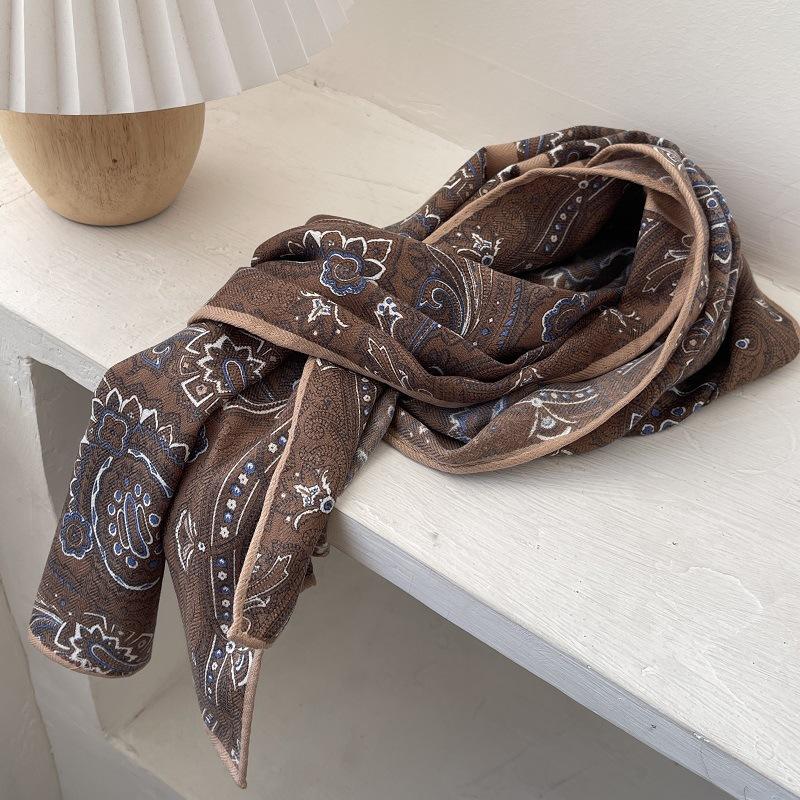 Paisley Silk Scarf for Women In Spring and Summer Classical Long Scarf Warm Decorative Scarf