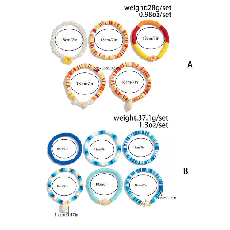 Stylish Soft Clay Bracelet Elastic Rope Colorful Bracelet Handmade Fashion Bracelet Stackable Bracelets for Adding Charm