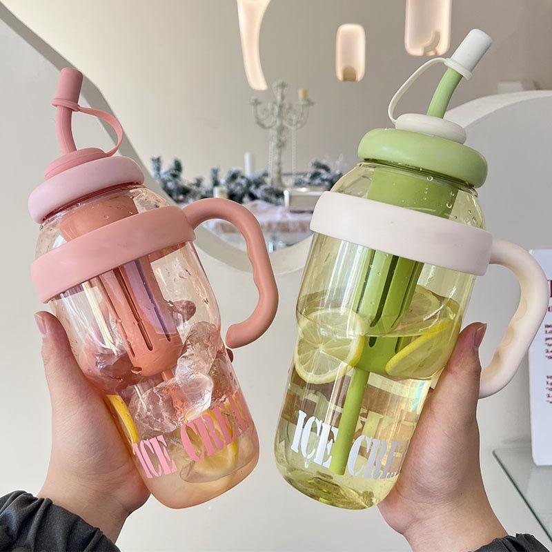 Kubek plastikowy Big Mac Kubek na lód z uchwytem Kubek ze słomką o dużej pojemności Domowy kreatywny przenośny kubek sportowy fitness