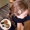 2 Stück Retro Braun Süßer Knopf Haarspange Holz Ins Stil Süß Seitenclip Haarschmuck Kinder Kopfschmuck Geschenk Damen Mädchen