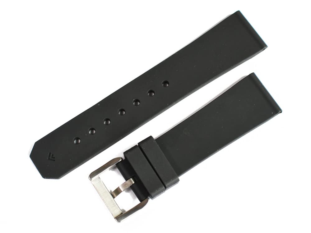 [Import King Original] Watch Parts - Compatible with Cartier - Calibre Strap - Aftermarket Rubber Diver Strap - Black - 24mm - Stainless Steel