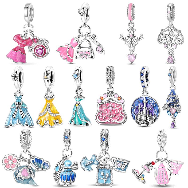 Lovely copper Castle Elegant Princess Afternoon Tea Party Pendant Compatible With Do It Yourself Bracelets Necklaces Boutique Birthday Gifts