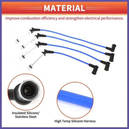 4Pcs Spark Plug Wire Ignition Coil Cable No.1214216 for Ford Fiesta V 2001-2008