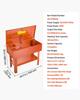 Parts Washer 151L Tank, 65L Solvent Capacity, 3L Per Minute Max Pump Output, Heavy Duty Steel Cabinet Electric Pump Automotive Parts Washer Cleaner