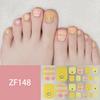Waterproof Long Lasting ZF 3D Faux Rhinestone Stereo Pattern Full Cover Finished Toe Nail Stickers, Skin Brightening Toenail Decals