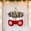 Christmas Front Door Wreath Realistic Decor Glove Design Supplies Artificial Pine Needle Wreaths For Home Indoor Outdoor Porch