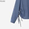 ZANZEA Women Long Sleeve Blouse and Long Skirts Casual Two Piece Suit Sets