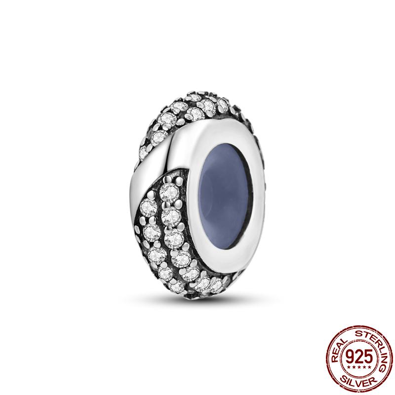 S925 Sterling Silver Clasp Silver Charms Silicone Spacer Beads Safety Chain Fit Original  Bracelet  Jewelry Women New In