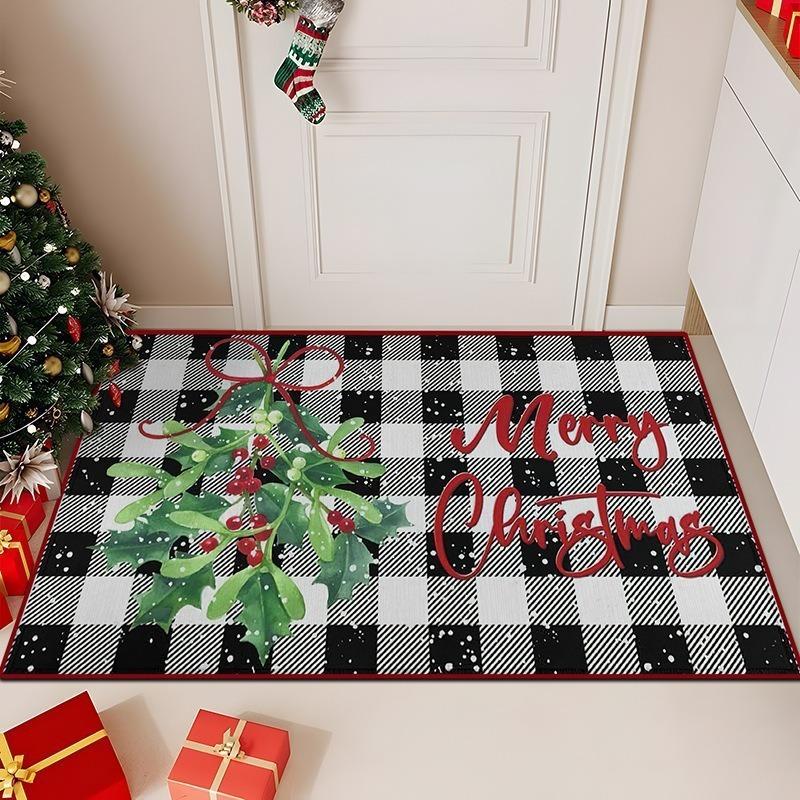 Christmas Bedroom Bathroom Bathroom Anti-Slip Carpet Merry Christmas Decorative Carpet Home Decoration