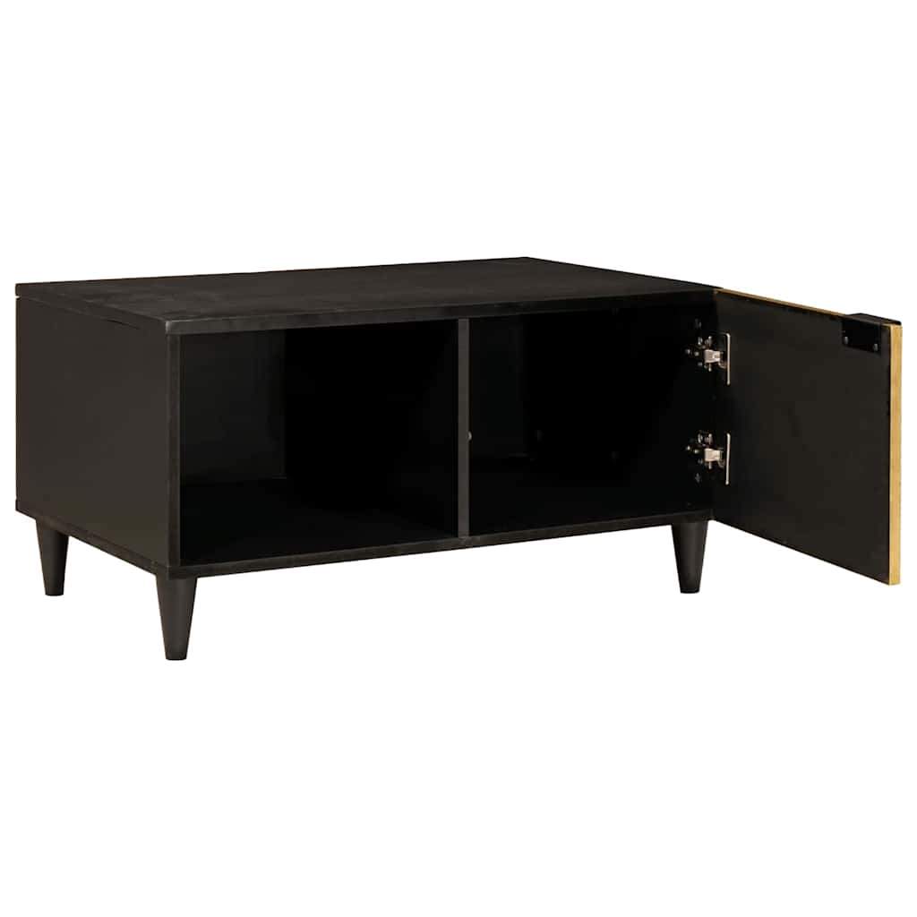 Coffee Table Black and Gold 80 x 50 x 40 cm Engineered Wood
