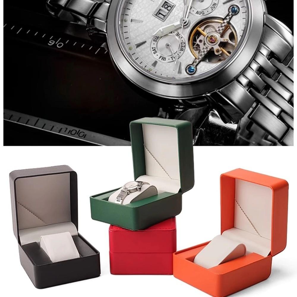 New PU Leather Single Watch Storage Box with Pillow Protective Wristwatch Display Case Shockproof Watch Gift Box for Men Gift