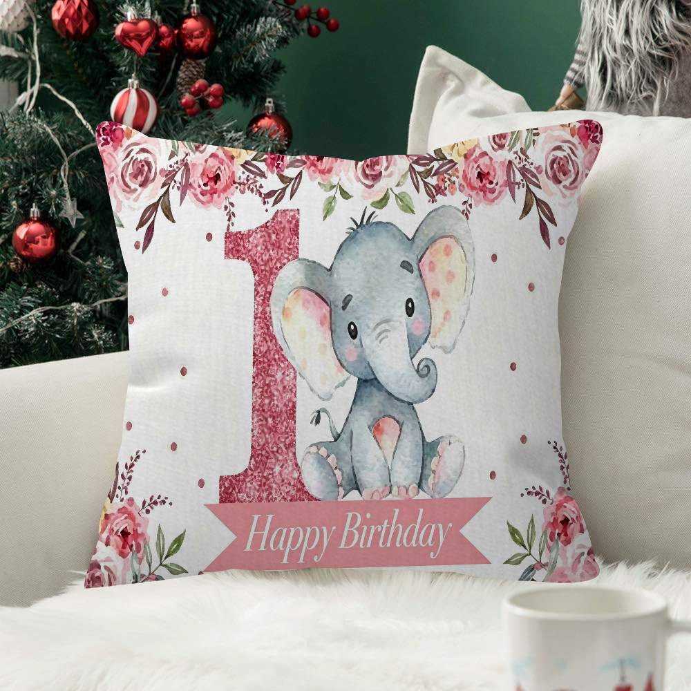 Elephant Baby Shower Pillow Cushion Cover Pillowcase Living Room Sofa Home decorative pillowcase