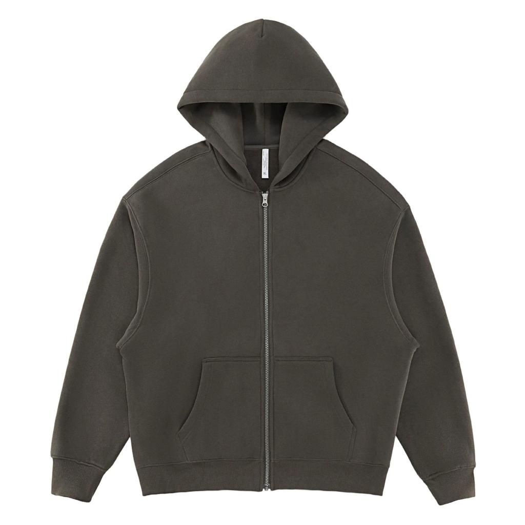 LVLV Custom | American 350g Fleece Brushed Wide-fit Zipper Hoodie with Embroidered Logo and Print Design