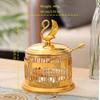 European Style Sugar Bowl Seasoning Jar,Swan Shape Alloy With lid,Coffee Beans Container,Sugar Dairy Storage Pots,Kitchen Tools